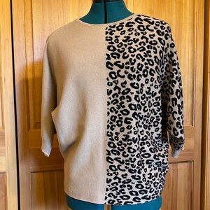 Leopard Print Beige Sweater